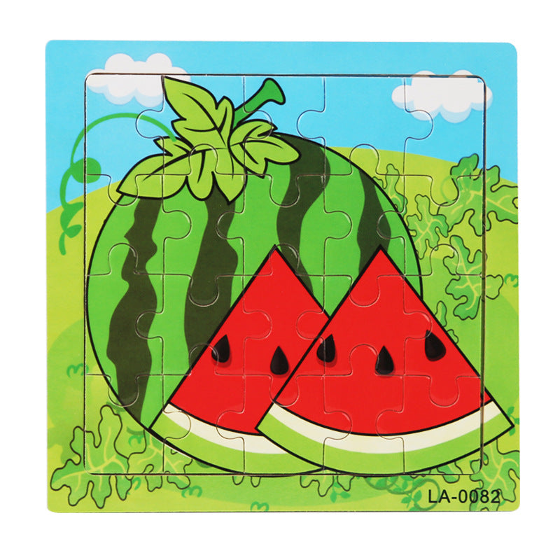 Wooden Cartoon Puzzle Set for Early Learning