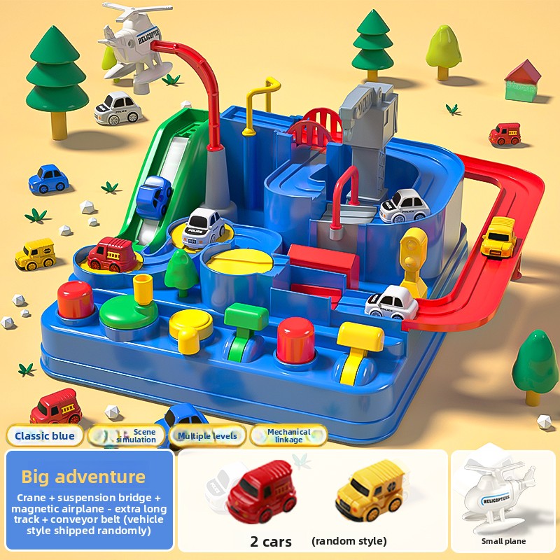 Toy Track Set with Cars and Airplane