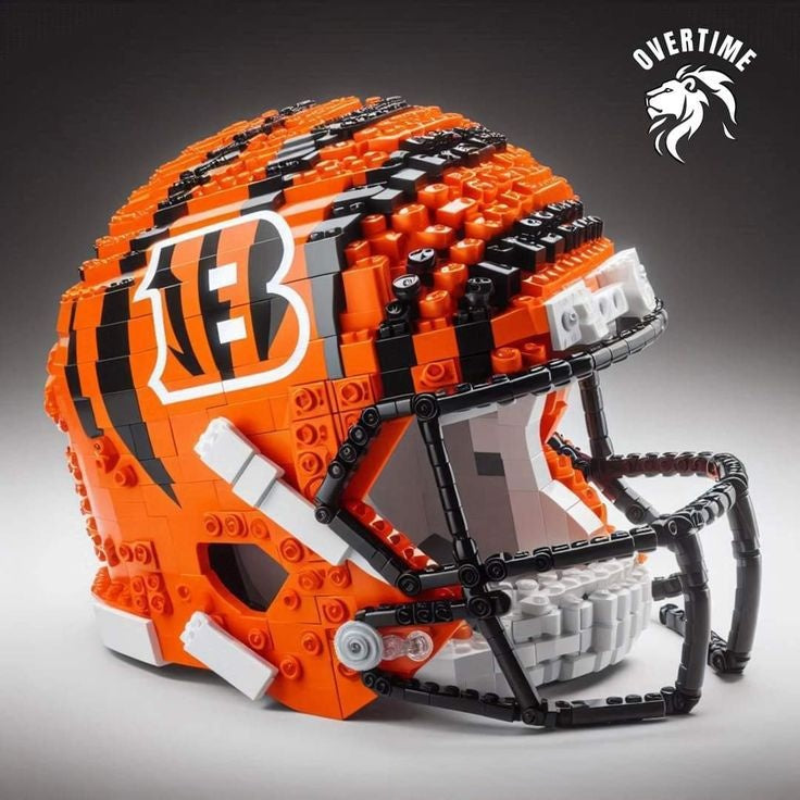 Football Helmet Building Blocks Display Set Cincinnati Bengals