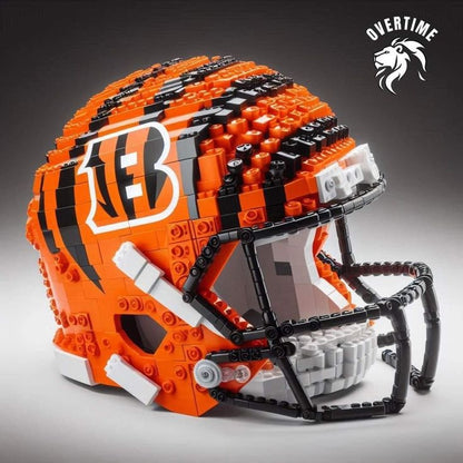 Football Helmet Building Blocks Display Set Cincinnati Bengals