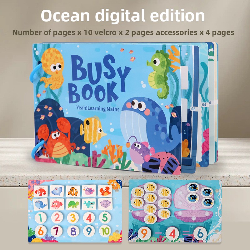 Quiet Sticker Activity Book for Kids Small Ocean Number OPP Bag
