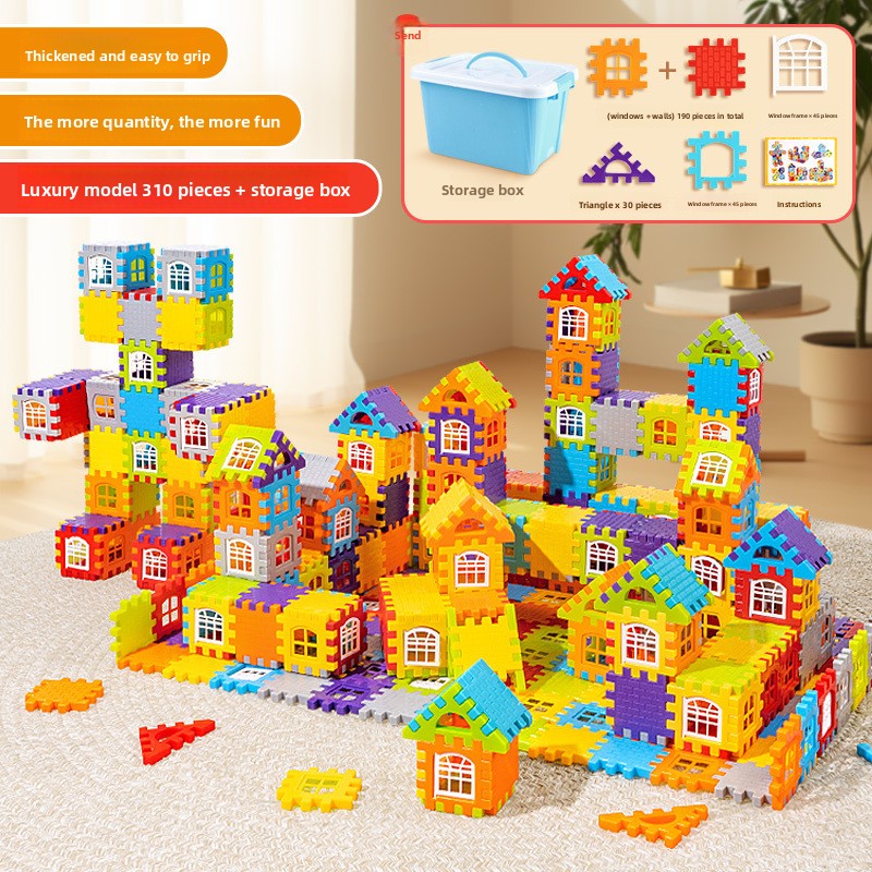 Large Piece Building Blocks Set 310pcs StorageBox