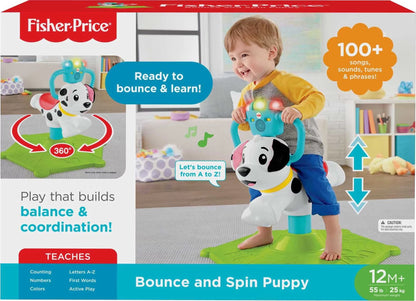 Bounce and Spin Puppy Musical Ride-On Learning Toy for Babies and Toddlers