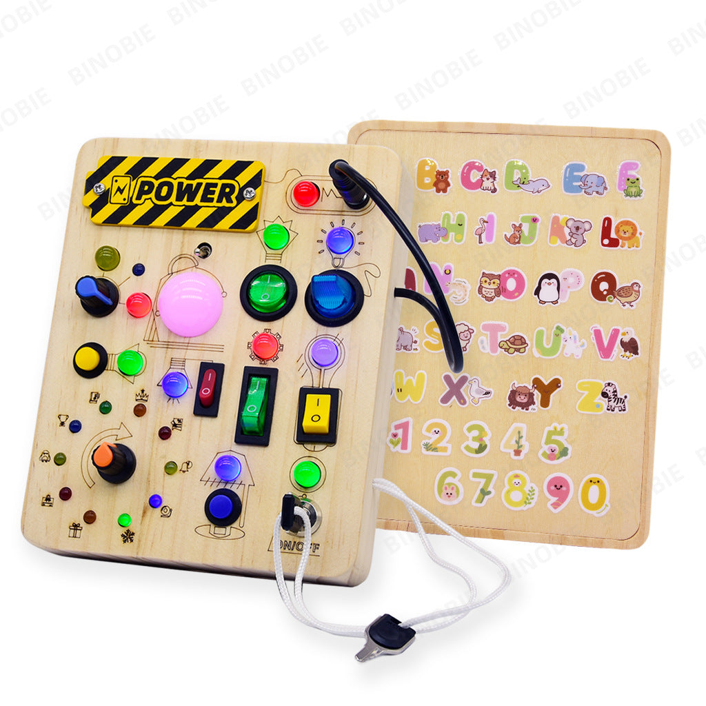 Wooden LED Switch Busy Board