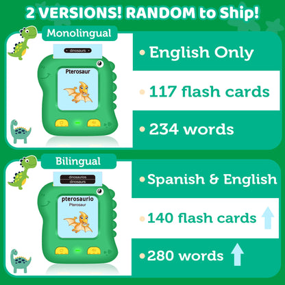 Upgraded Talking Flash Cards, Toddlers Toys for 1 2 3 4 5 6 Year Old Boys Girls, Autism Sensory Toys Montessori Educational Preschool Learning Toys for Kids, Dinosaur Toys 234 Sight Words