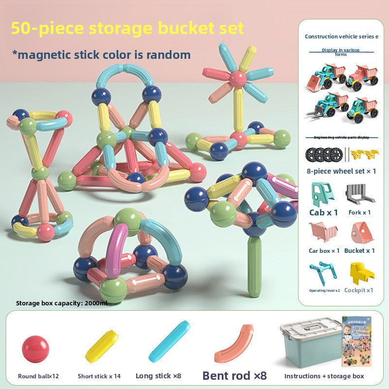 Magnetic STEM Building Blocks for Kids 50-piece set