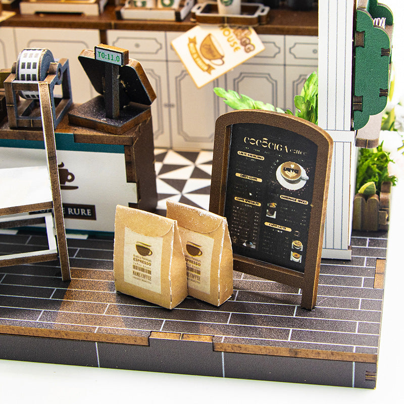 Miniature Coffee Shop Model Kit