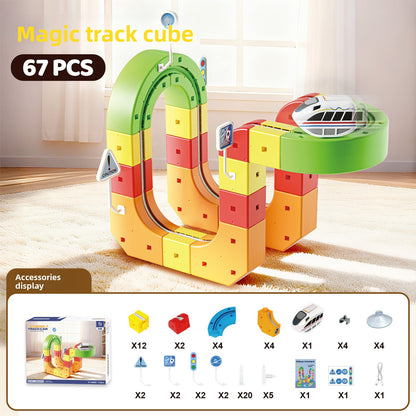 Magnetic Electric Train Building Blocks Set 67pcs