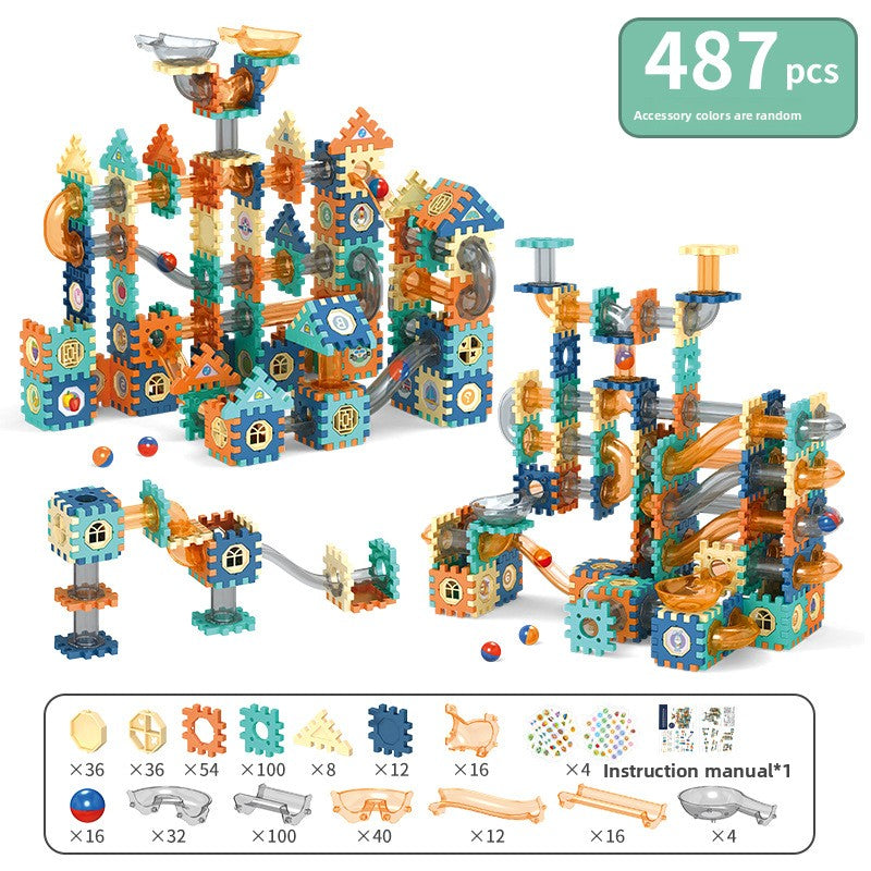 Ball Track Marble Run Building Set 487pcs