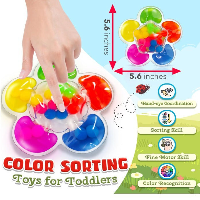 Five-Color Flower Bead Sorting Toy