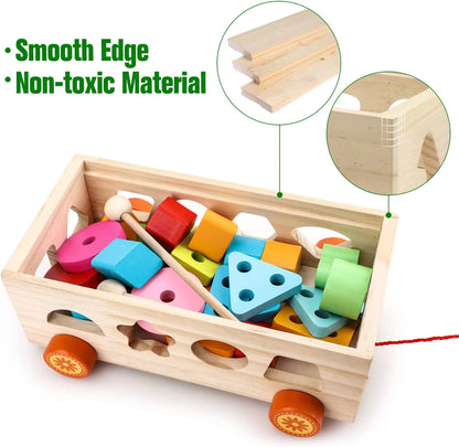 Shape Sorter Xylophone for Toddlers 1-3 Montessori Toys for 1 Year Old Wooden Stacking Toys Toddler Baby Xylophone Set, Baby Shape Sorter Toy Sorting Toys, Learning Block Sensory Wood Gifts