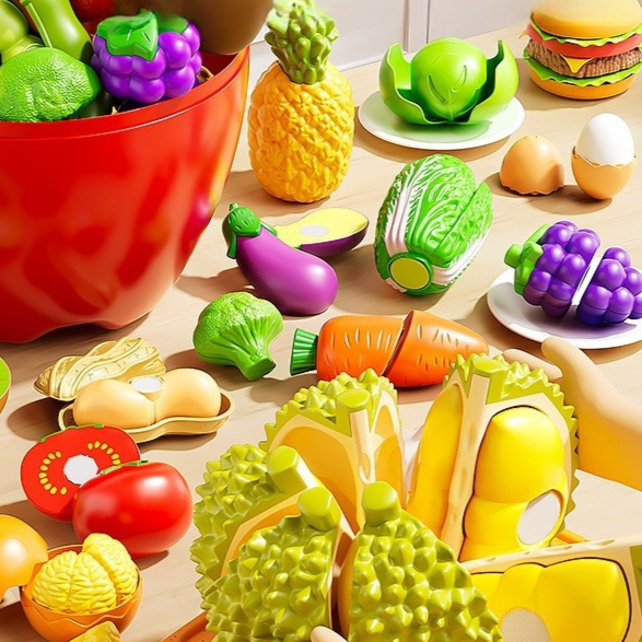 Fruit and Vegetable Cutting Play Set