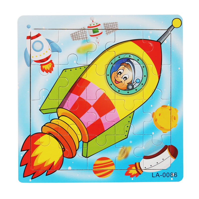 Wooden Cartoon Puzzle Set for Early Learning