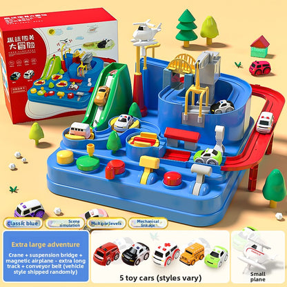 Toy Track Set with Cars and Airplane
