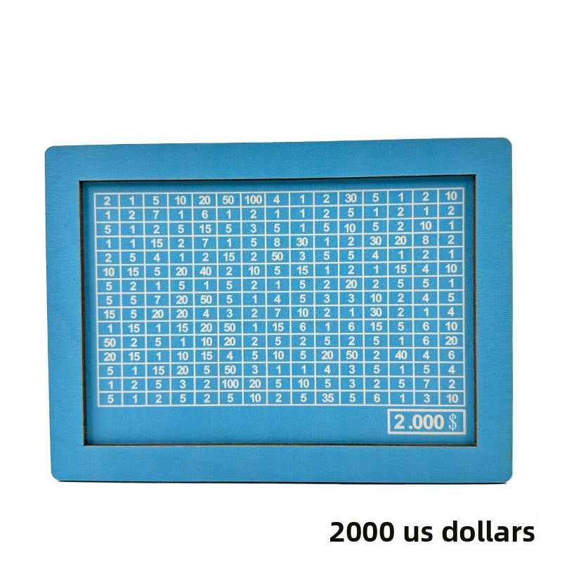 Wooden Goal Box with Counter blue 2000 Dollar free pen 17.2�12.5�6.5cm