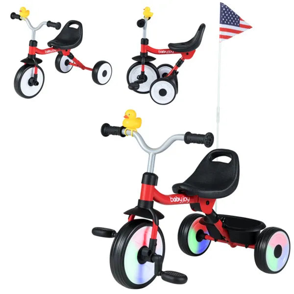 Toddler Tricycle With Rainbow LED Wheels for Fun, Confident First Rides