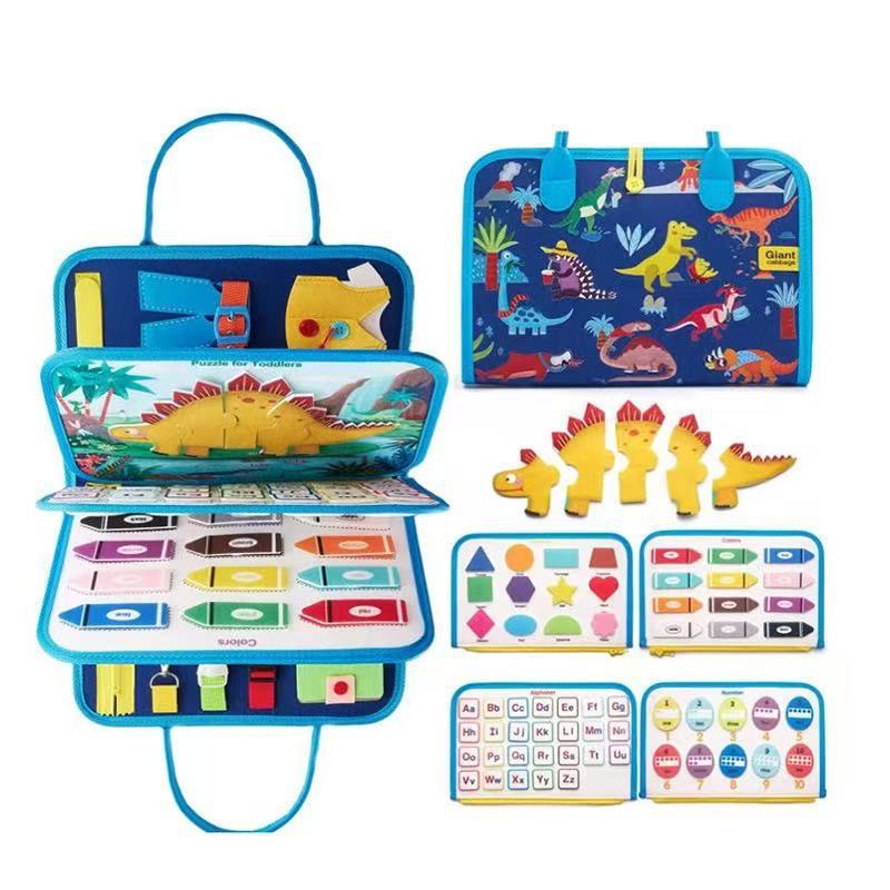 Felt Busy Board with Activity Themes, 28 × 44 cm