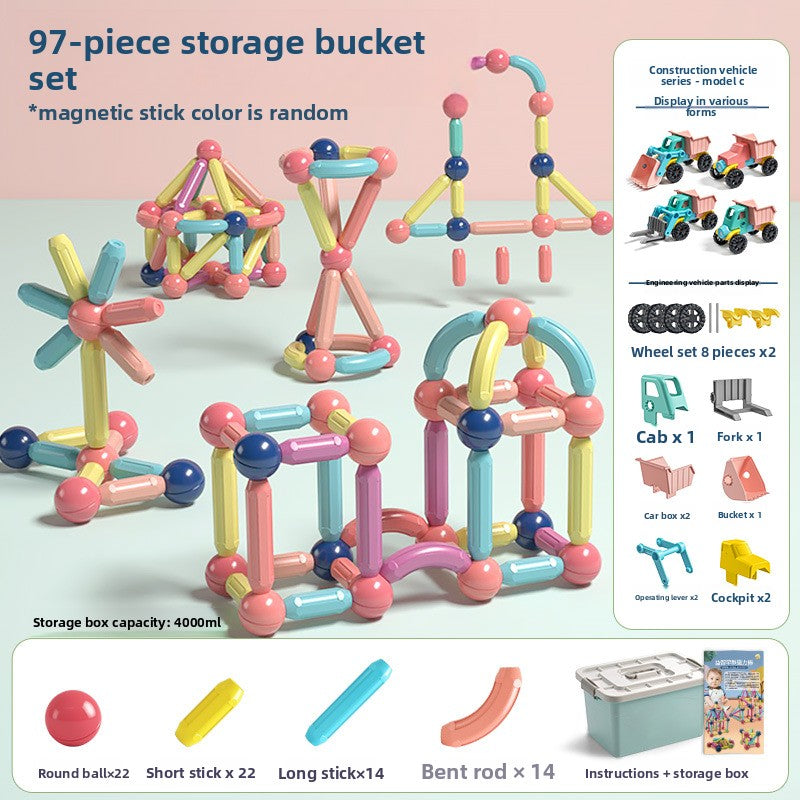Magnetic STEM Building Blocks for Kids 97-piece set