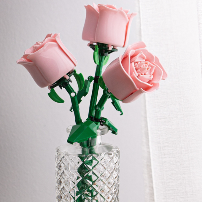 Rose Flower Building Blocks STEM Kit