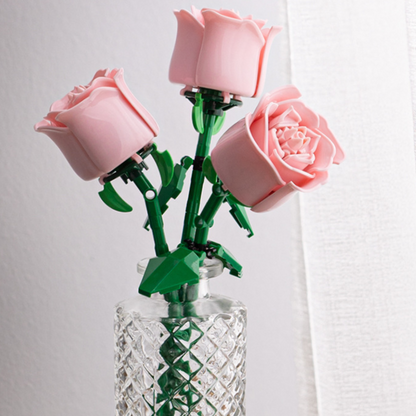 Rose Flower Building Blocks STEM Bouquet Kit