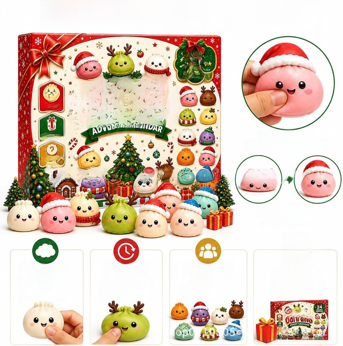 Christmas Squishy Toy Advent Calendar – 24 Surprise Pieces