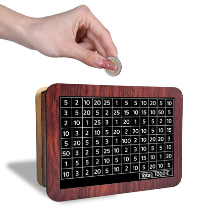 Wooden Savings Box with Money Counter