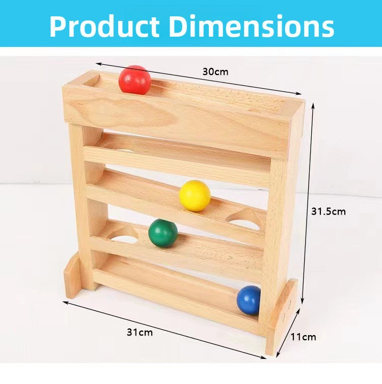 Wooden Montessori Ball Track with Four Balls