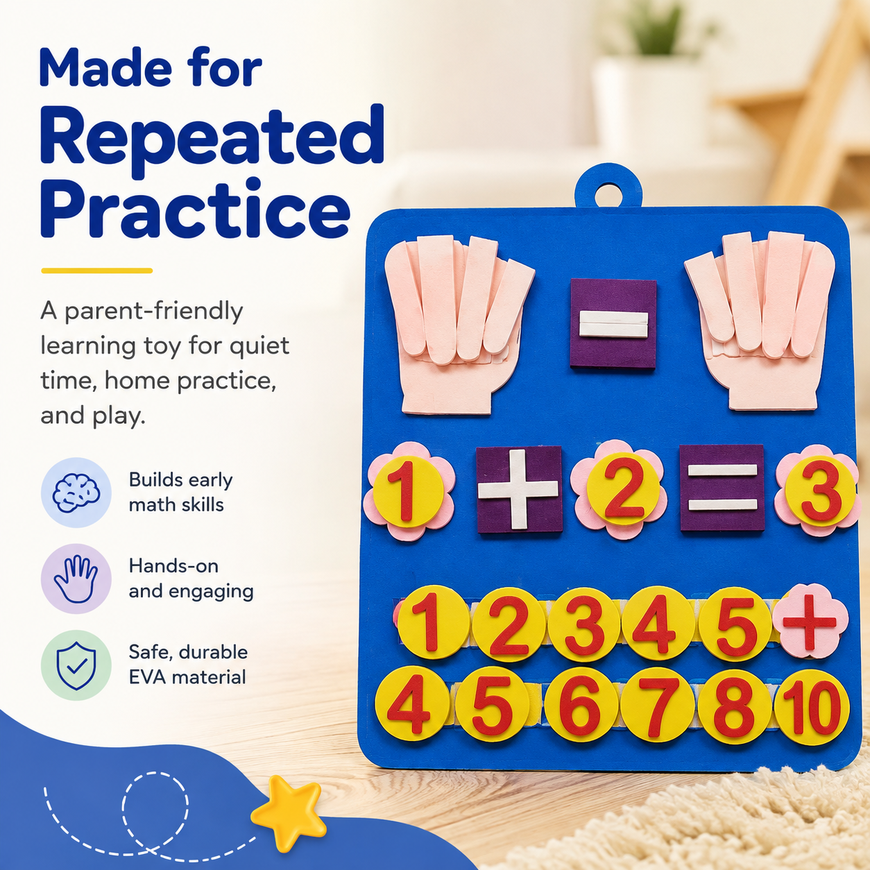 EVA math toy for kids that encourages focus, problem-solving, concentration and step-by-step thinking