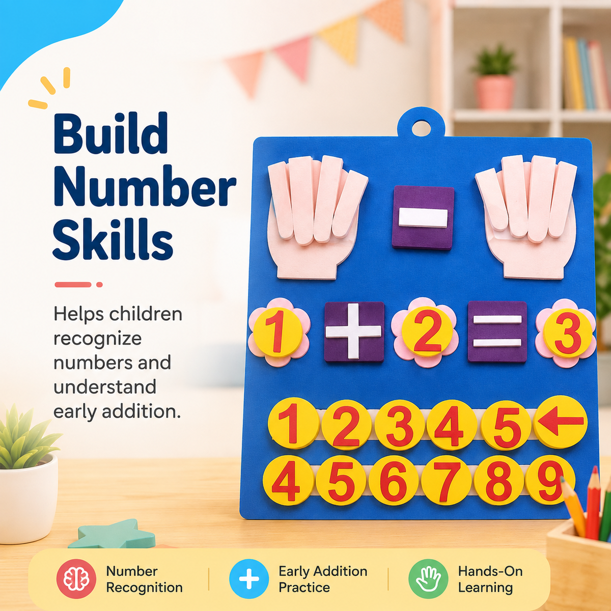 EVA math toy for preschool learning that helps early learners build confidence with numbers and simple sums