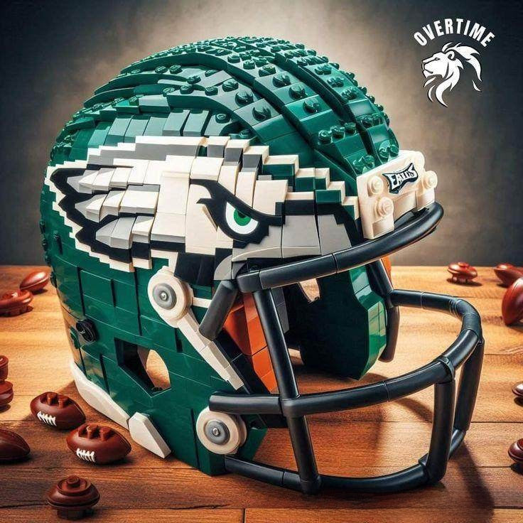 Football Helmet Building Blocks Display Set