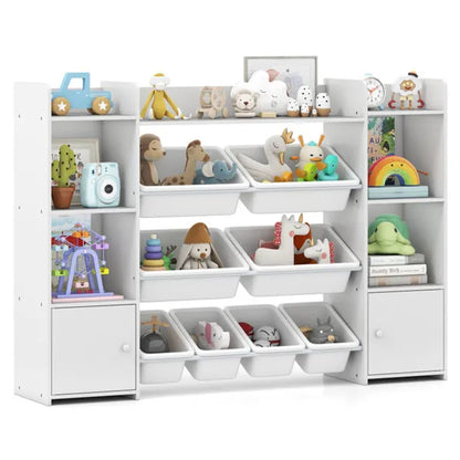 Sophisticated Organization: The Minimalist White Multi-Functional Storage Hub for Books, Toys, and Treasures