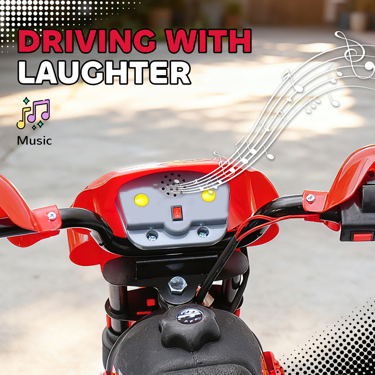 6V Kids Motorcycle Ride-On Toy – Red Dirt-Bike Style
