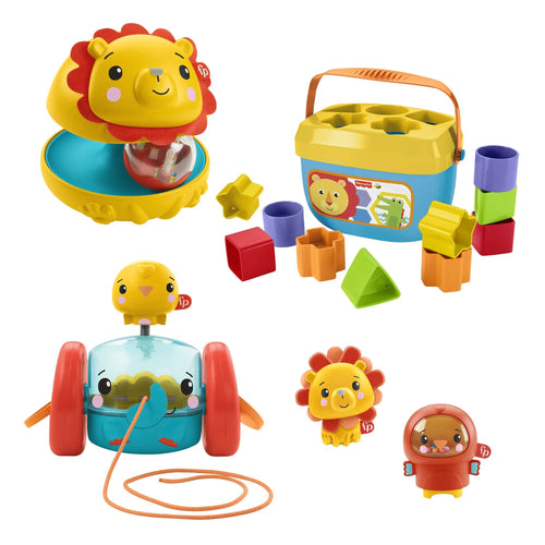 Busy Buddies Gift Set, 5 Animal-Themed Sensory Toys for Infants, Sorting Blocks