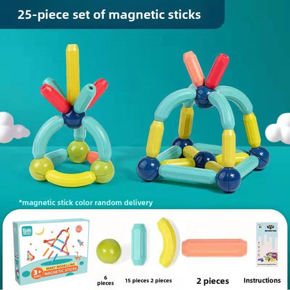 Magnetic rod educational toy for children