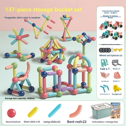 Magnetic STEM Building Blocks for Kids 137-piece set