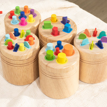 Wooden Color and Shape Sorting Cup
