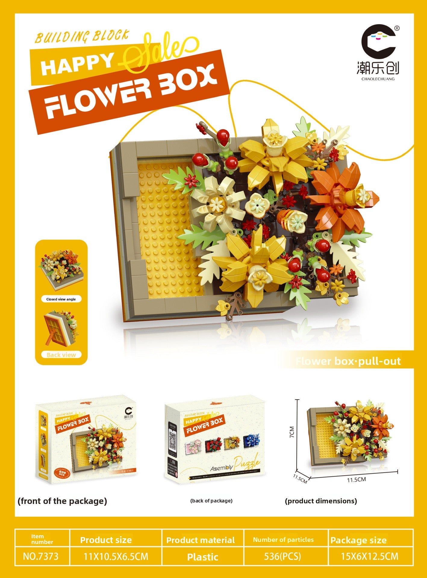 Mini Flower Bouquet Building Blocks Set 7373-Orange Fantasy Secret Language
