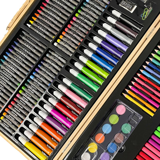 180-Piece Kids Art Set in Wooden Box