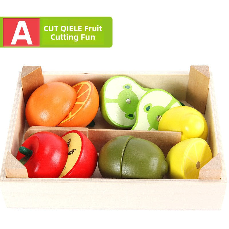 Wooden Magnetic Fruit & Vegetable Cutting Play Set