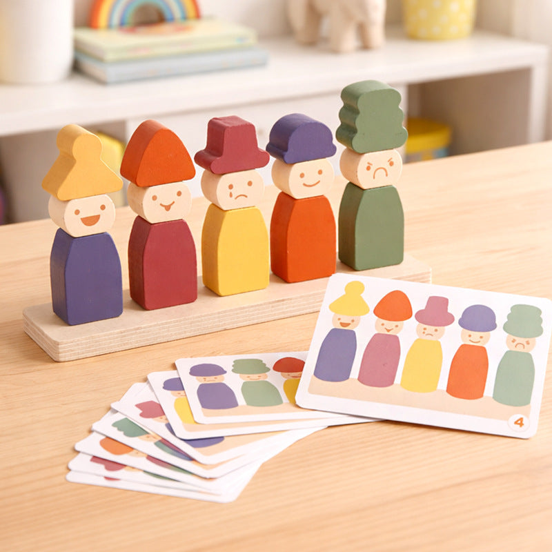 Wooden Color and Expression Matching Game