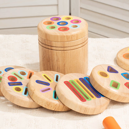 Wooden Color and Shape Sorting Cup