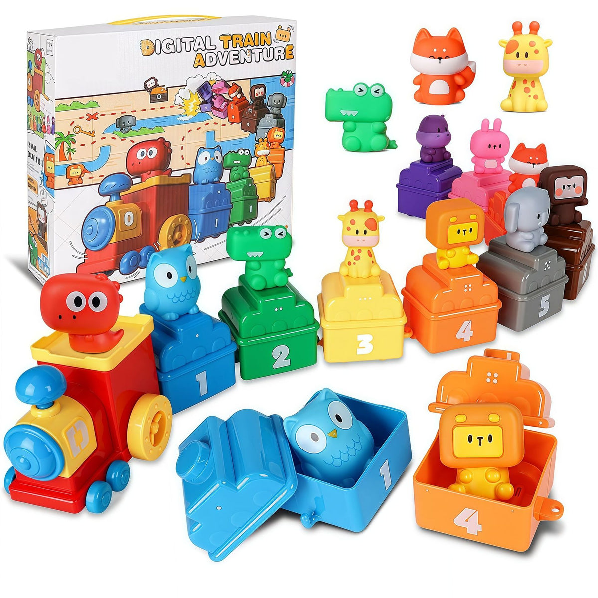 10-Piece Train and Finger Puppet Set for Story Play