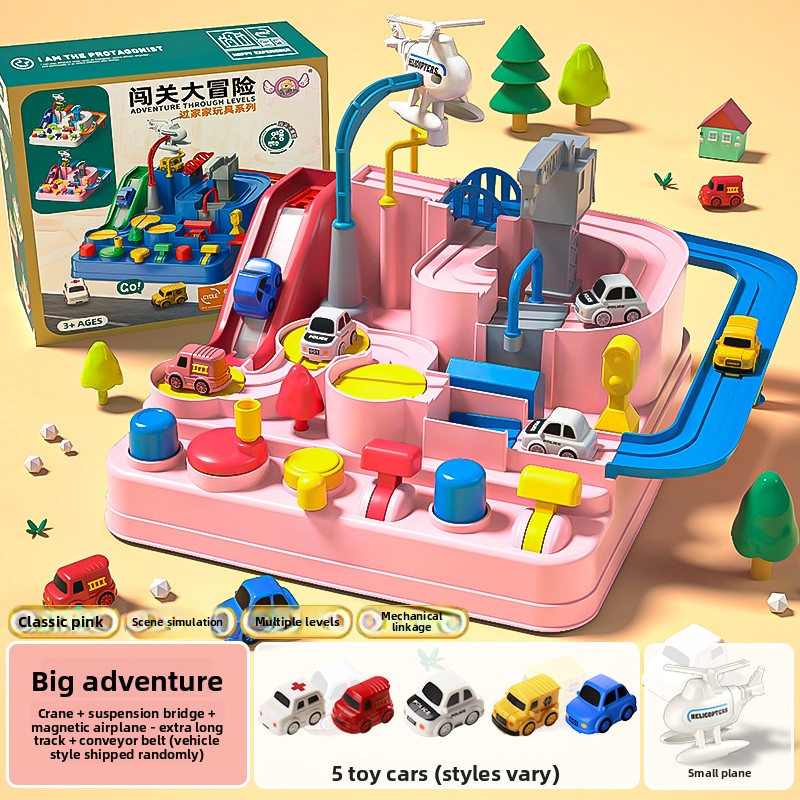 Toy Track Set with Cars and Airplane