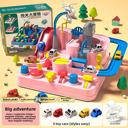 Toy Track Set with Cars and Airplane