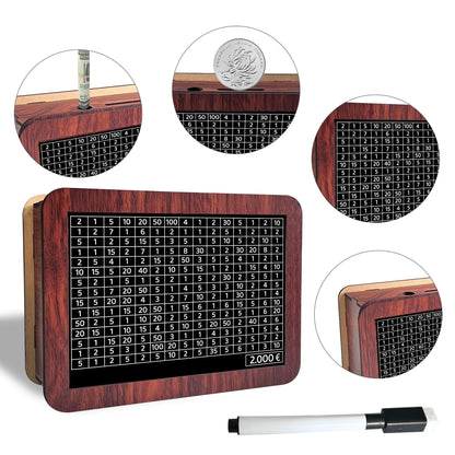 Wooden Savings Box with Money Counter