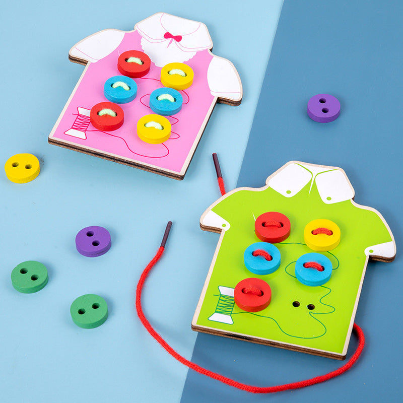 Wooden Shoelace & Button Practice Boards