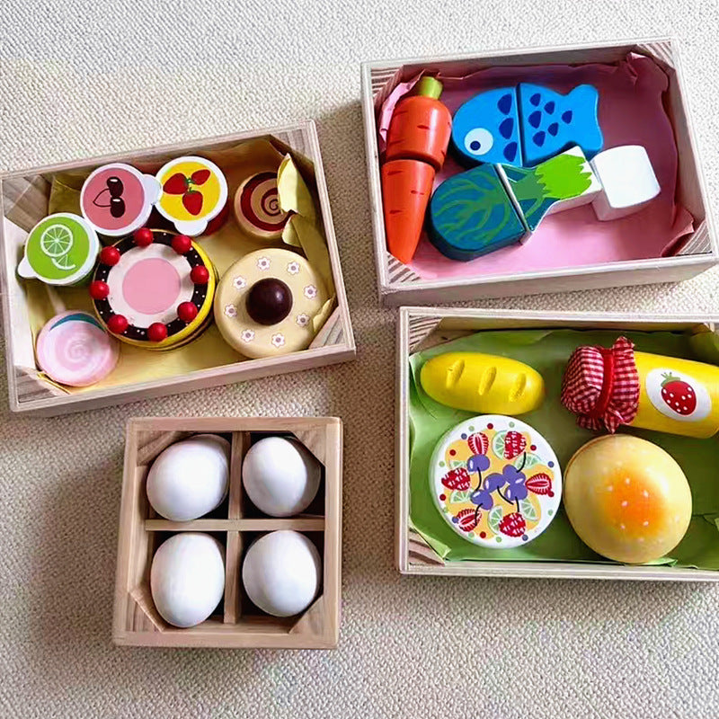 Wooden Magnetic Fruit & Vegetable Cutting Play Set