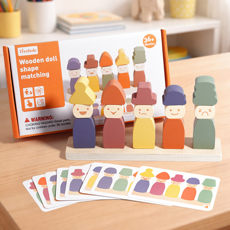 Wooden Color and Expression Matching Game