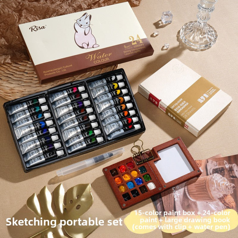 Portable Watercolor Paint Box for Kids