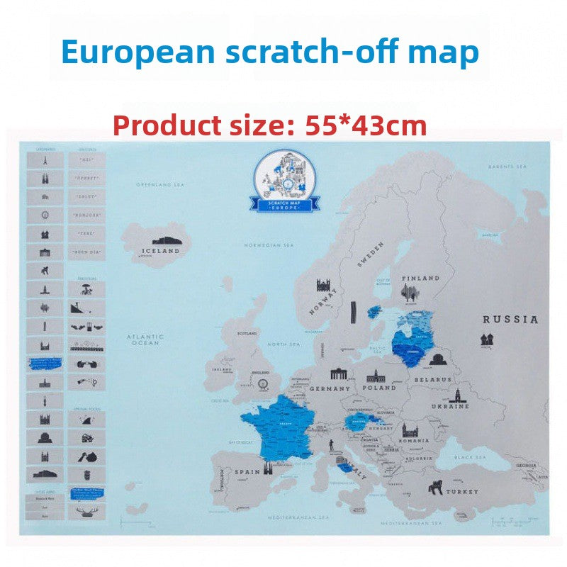 Scratch-Off Travel Map – World & USA Options